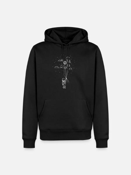 ASTRONAUT IN THE STARS - Men’s Premium Organic Hoodie - black