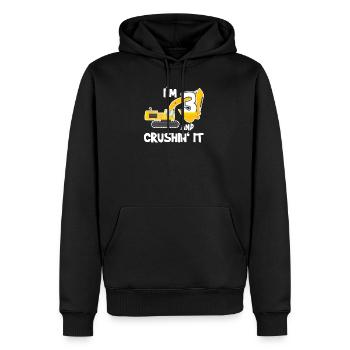 Im 3 et l'écraser pour l'anniversaire de l'excavatrice pour - Sweat à capuche Premium bio Homme - noir - Devant - Nico (187cm)