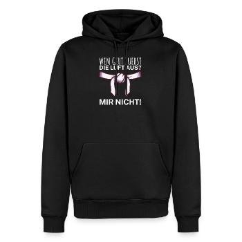 Wem geht zuerst die Luft aus mir nicht - Männer Premium Bio Hoodie - Schwarz - Vorne - Nico (187cm)