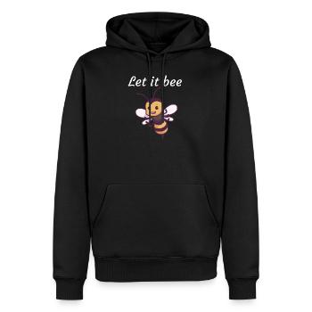 Let it bee - Männer Premium Bio Hoodie - Schwarz - Vorne - Nico (187cm)