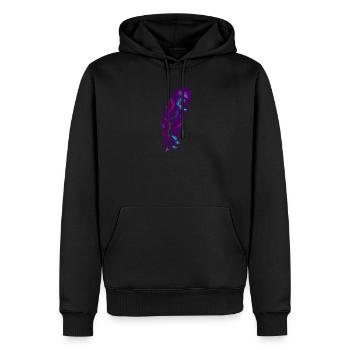 Farbige Federn - Männer Premium Bio Hoodie - Schwarz - Vorne - Nico (187cm)