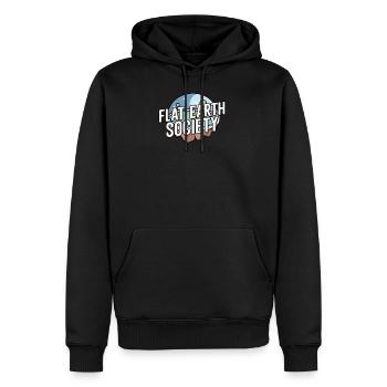 Flat Earth Society - Männer Premium Bio Hoodie - Schwarz - Vorne - Nico (187cm)