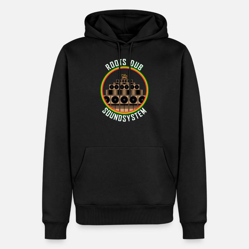 Système audio Roots Dub - Sweat à capuche Premium bio Homme - noir