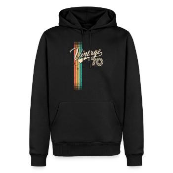 Vintage 1970's 50th Birthday Gift Bike Motorbike - Men’s Premium Organic Hoodie - black - Front - Nico (187cm)