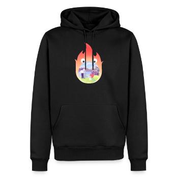 L'ambulant château - Sweat à capuche Premium bio Homme - noir - Devant - Nico (187cm)