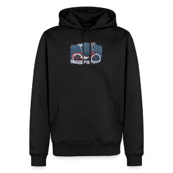Klapprad rot - Das Kultrad ohne Gelenk - Männer Premium Bio Hoodie - Schwarz - Vorne - Nico (187cm)
