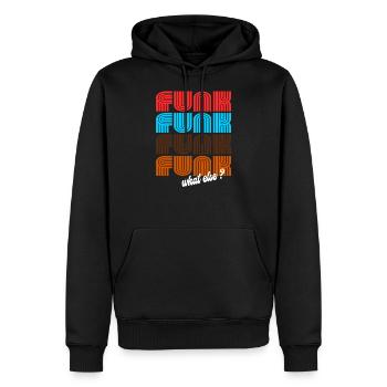Funk Funk Funk Retro Vintage Design - Männer Premium Bio Hoodie - Schwarz - Vorne - Nico (187cm)