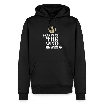 De toute façon le vent souffle - Sweat à capuche Premium bio Homme - noir - Devant - Nico (187cm)