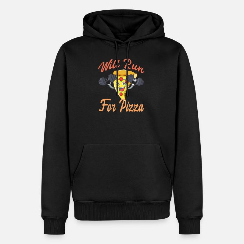 "Will Run For Pizza" - Männer Premium Bio Hoodie - undefined