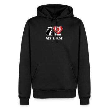 Pokerspruch 72 Never Lose Geschenk - Männer Premium Bio Hoodie - Schwarz - Vorne - Nico (187cm)