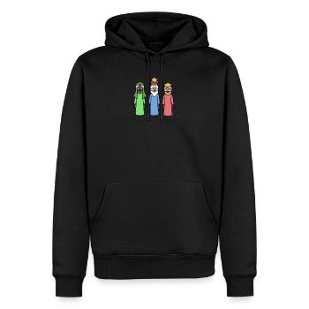 ROIS DES ROIS DE LA BIBLE Rois sages Hommes - Sweat à capuche Premium bio Homme - noir - Devant - Nico (187cm)