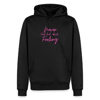 Quotes Feel - Men’s Premium Organic Hoodie - black - Front - Nico (187cm)