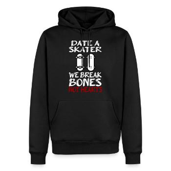 Cadeau de skateboard - Sweat à capuche Premium bio Homme - noir - Devant - Nico (187cm)
