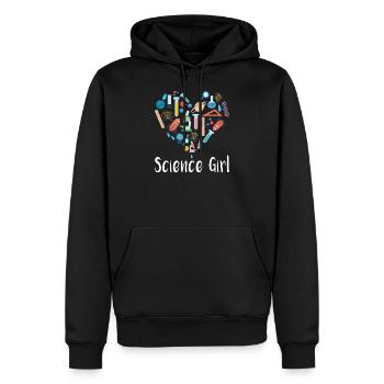 Éléments scientifiques dans la forme du cœur Enseignant étudiant Sc - Sweat à capuche Premium bio Homme - noir - Devant - Nico (187cm)