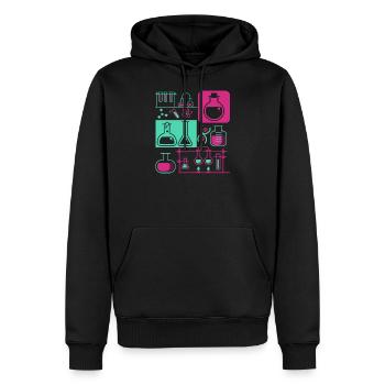Chimie laboratoire recherche chimiste science - Sweat à capuche Premium bio Homme - noir - Devant - Nico (187cm)