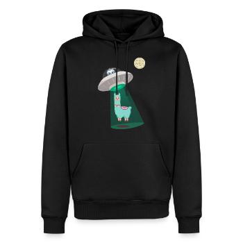 Sloth Alpaca Spaceship - Men’s Premium Organic Hoodie - black - Front - Nico (187cm)