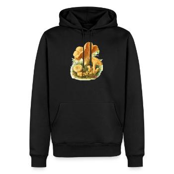 Des champignons cueillent des champignons - Sweat à capuche Premium bio Homme - noir - Devant - Nico (187cm)
