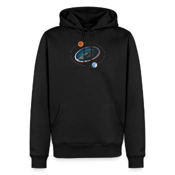Flat Earth Society Globe Carte Plat Terre Modèle - Sweat à capuche Premium bio Homme - noir - Devant - Nico (187cm)