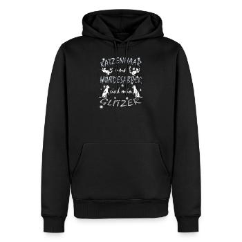 tmfa katzenhaar tier hundehaar tierfreund glitzer - Männer Premium Bio Hoodie - Schwarz - Vorne - Nico (187cm)