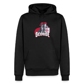 St George, English Heritage - Men’s Premium Organic Hoodie - black - Front - Nico (187cm)