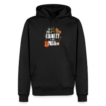 Country Music T-Shirt, Cowboyhut Gitarre Country - Männer Premium Bio Hoodie - Schwarz - Vorne - Nico (187cm)
