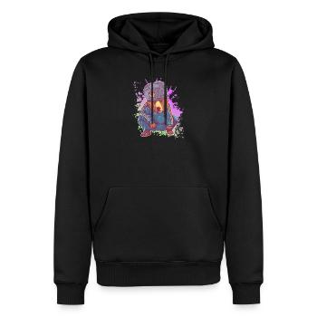 Drôle d’ours sibérien au Squat russe - Sweat à capuche Premium bio Homme - noir - Devant - Nico (187cm)
