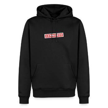 Zensierte Shirt Schriftart - Männer Premium Bio Hoodie - Schwarz - Vorne - Nico (187cm)