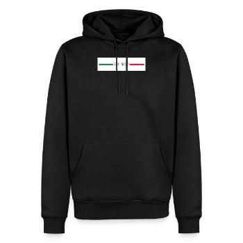 made in Italy - Men’s Premium Organic Hoodie - black - Front - Nico (187cm)