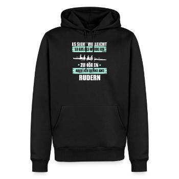 Rudern Ruderer Ruderboot Paddeln Sportart - Männer Premium Bio Hoodie - Schwarz - Vorne - Nico (187cm)