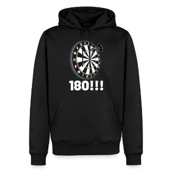 Dart 180 - Männer Premium Bio Hoodie - Schwarz - Vorne - Nico (187cm)