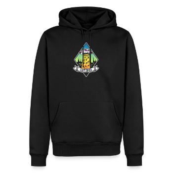 Funny UFO Alien Kidnapping Lost Socks - Men’s Premium Organic Hoodie - black - Front - Nico (187cm)