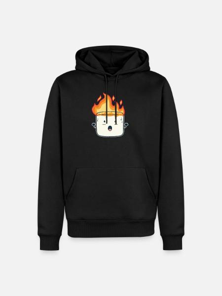 Funny Burning Marshmallow Camping Gift - Men’s Premium Organic Hoodie - black