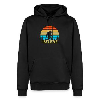 I Believe Bigfoot - Männer Premium Bio Hoodie - Schwarz - Vorne - Nico (187cm)