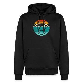 Kuh Gesicht Lustig Bauernhof Almabtrieb Viehscheid - Männer Premium Bio Hoodie - Schwarz - Vorne - Nico (187cm)