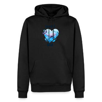 Sauver notre mer - Sweat à capuche Premium bio Homme - noir - Devant - Nico (187cm)