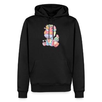 Pastel Goth Voodoo Doll Creepy Cute Unicorn - Sweat à capuche Premium bio Homme - noir - Devant - Nico (187cm)