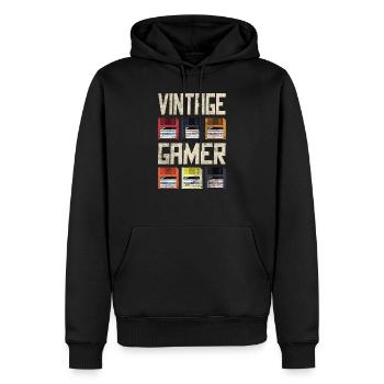 Old School Gamer - Men’s Premium Organic Hoodie - black - Front - Nico (187cm)