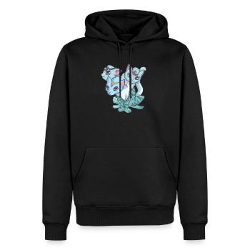 Kawaii Pastel Goth Creepy Cute 3 Headed Cat - Männer Premium Bio Hoodie - Schwarz - Vorne - Nico (187cm)