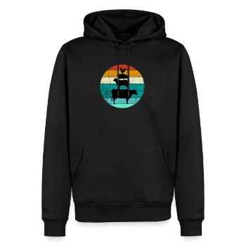 Animaux de ferme empilés Retro Sunset Vintage Farmer - Sweat à capuche Premium bio Homme - noir - Devant - Nico (187cm)