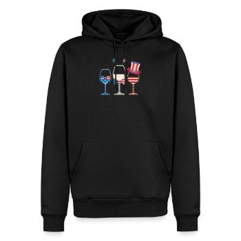 3 Gläser Vierte Juli Version - Männer Premium Bio Hoodie - Schwarz - Vorne - Nico (187cm)