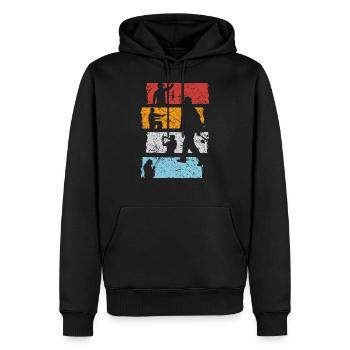Pêche Poisson pêche Pêche - Sweat à capuche Premium bio Homme - noir - Devant - Nico (187cm)