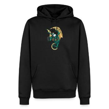 Drachengeschenk für einen Fantasy-Nerd - Männer Premium Bio Hoodie - Schwarz - Vorne - Nico (187cm)