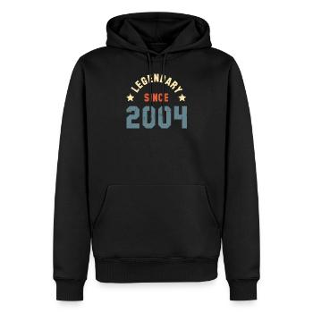 Vintage Legendary since 2004 Birthday Retro - Men’s Premium Organic Hoodie - black - Front - Nico (187cm)