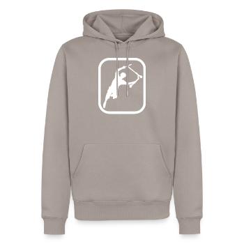 trottinette - Sweat à capuche Premium bio Homme - taupe - Devant - Nico (187cm)