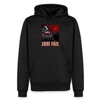 JDM Style Japonais Classique Drift Voiture de sport - Sweat à capuche Premium bio Homme - noir - Devant - Nico (187cm)