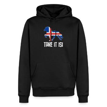 Isi Islandpferd Poney Island cheval sort cadeau - Sweat à capuche Premium bio Homme - noir - Devant - Nico (187cm)