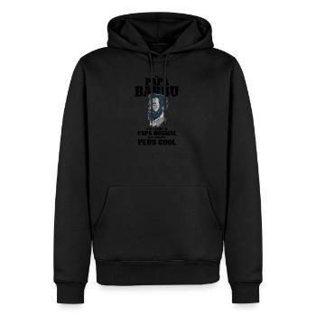 Un papa barbu c'est comme un papa normal mais carr - Sweat à capuche Premium bio Homme - noir - Devant - Nico (187cm)