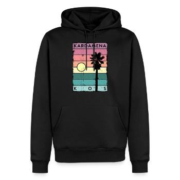 Kardamena Horizon et Palme Kos - Sweat à capuche Premium bio Homme - noir - Devant - Nico (187cm)