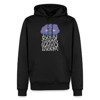 Nuage de pluie timide qui fait pleuvoir - Sweat à capuche Premium bio Homme - noir - Devant - Nico (187cm)