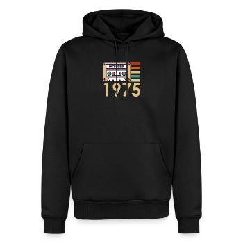 Cadeau de 46e anniversaire octobre 1975 - Sweat à capuche Premium bio Homme - noir - Devant - Nico (187cm)